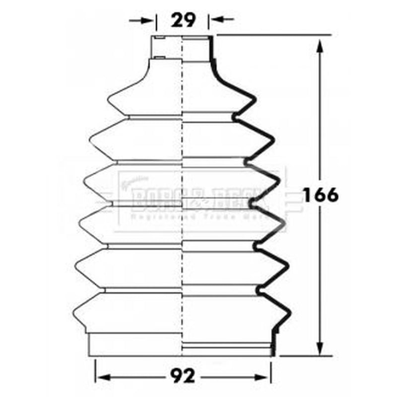 Borg & Beck Drive Shaft Bellow Kit Front Left Thermoplast BCB6042
