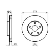 Bosch 2 x Vented Front Brake Discs 0 986 479 111