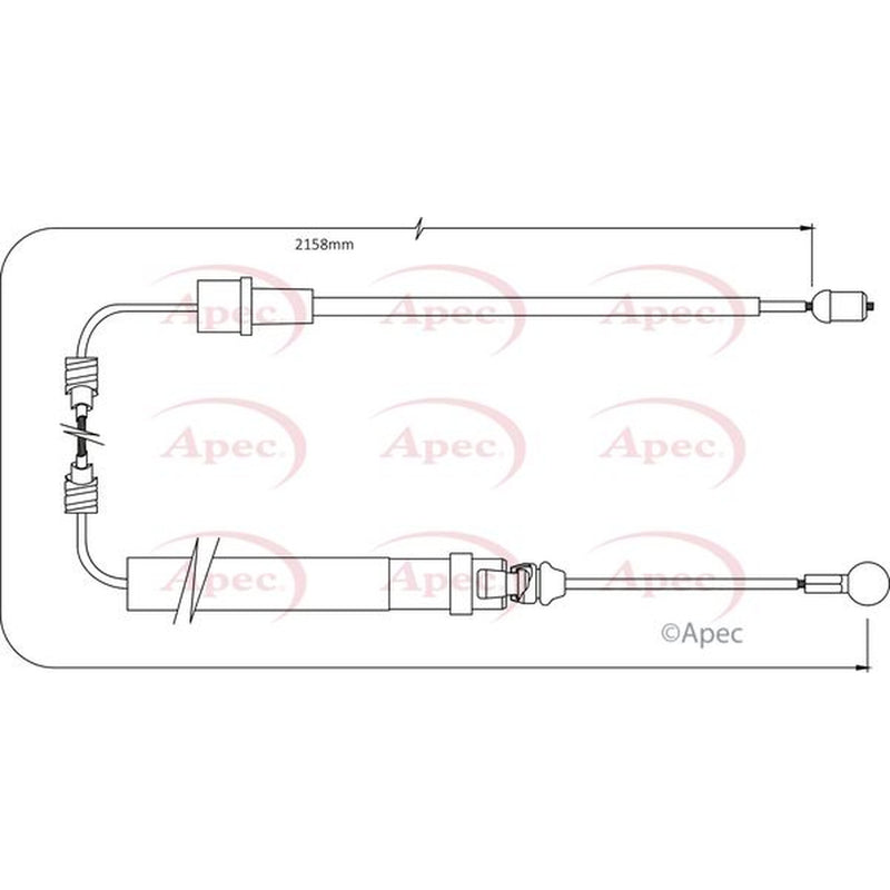 Apec Handbrake Cable Left Rear CAB1352