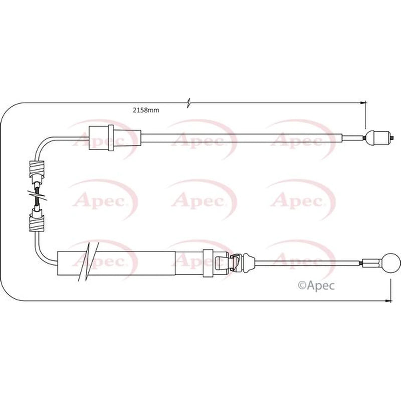 Apec Handbrake Cable Left Rear CAB1352