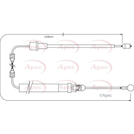 Apec Handbrake Cable Left Rear CAB1352