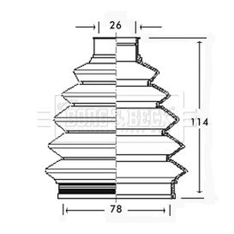Borg & Beck Drive Shaft Bellow Kit Front Left Polychloroprene (Neop BCB2347R