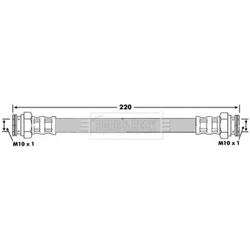 Borg & Beck Brake Hydraulic Hose Line Rear Left BBH6093