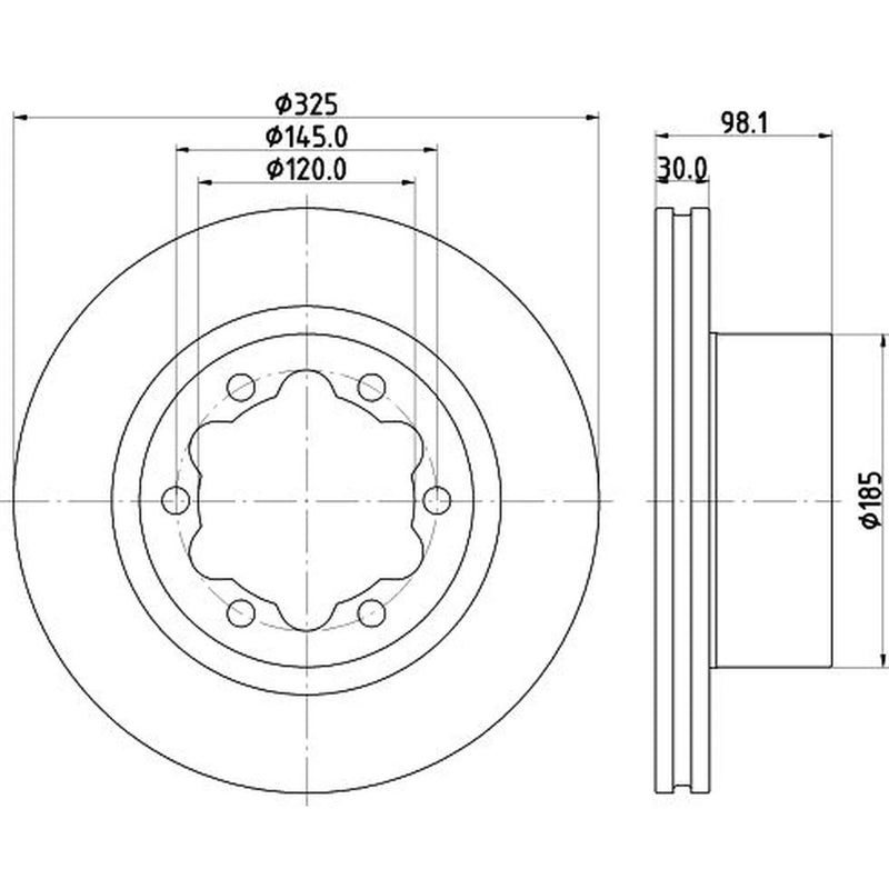 Mintex 2 x Vented Rear Brake Discs MDC2883C