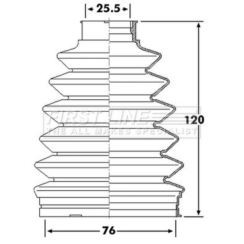 First Line Drive Shaft Bellow Kit Front Left Thermoplast FCB6233