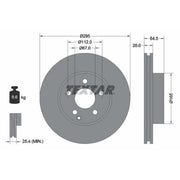 Textar 2 x Vented Front Brake Discs 92163205