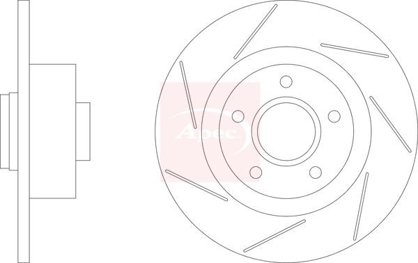 Apec 2 x Brake Disc Set Slotted