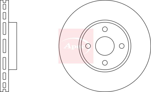 Apec 2 x Brake Disc Set Vented