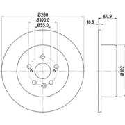 DON 2 x Solid Rear Brake Discs PCD14812
