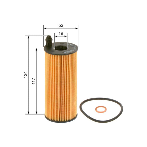 Bosch Car Oil Filter P7123 Fits Bmw 3 320D Efficient Dynamics - 2.0 - 04-11 F026 Bosch  - Town Parts