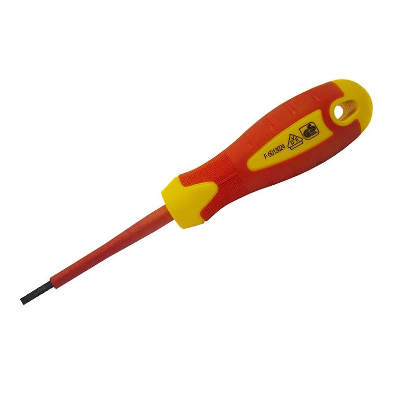 Faithfull VDE Soft Grip Screwdriver Parallel Slotted Tip 3.5 x 100mm
