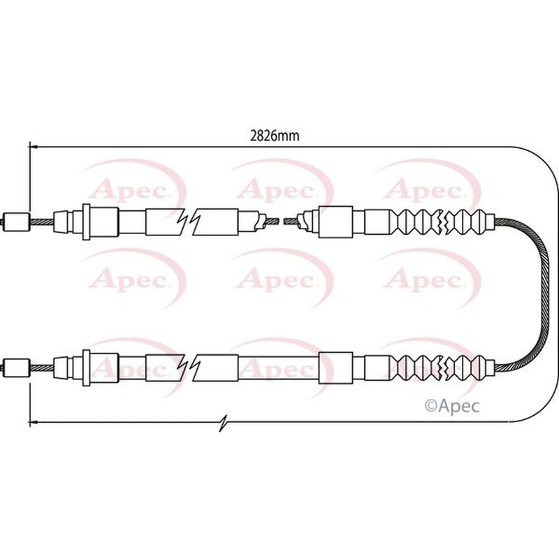 Apec Handbrake Cable Left Rear CAB1069