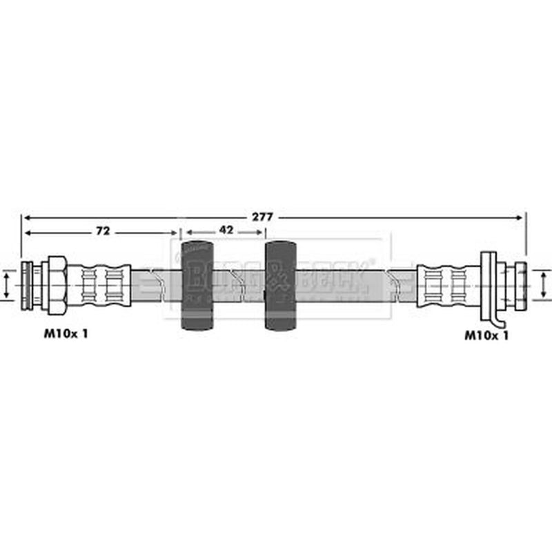 Borg & Beck Brake Hydraulic Hose Line Front Left BBH6888