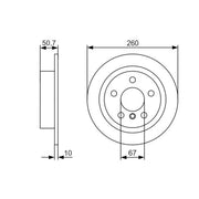 Bosch 2 x Solid Rear Brake Discs 0 986 479 C96