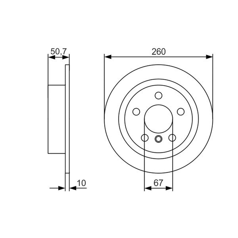 Bosch 2 x Solid Rear Brake Discs 0 986 479 C96