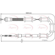Apec Handbrake Cable Left Rear CAB1103