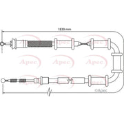 Apec Handbrake Cable Left Rear CAB1103