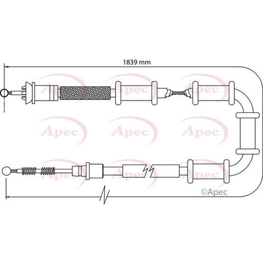 Apec Handbrake Cable Left Rear CAB1103
