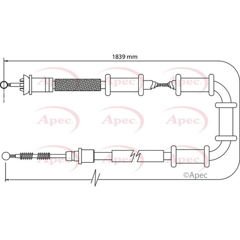 Apec Handbrake Cable Left Rear CAB1103