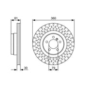 Bosch 2 x Vented Front Brake Discs 0 986 479 557