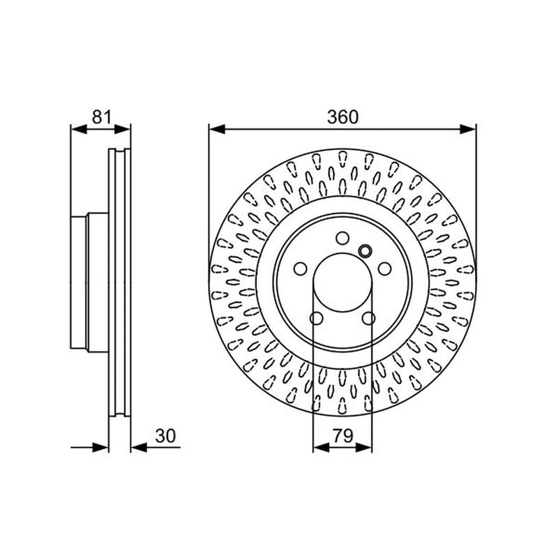Bosch 2 x Vented Front Brake Discs 0 986 479 557