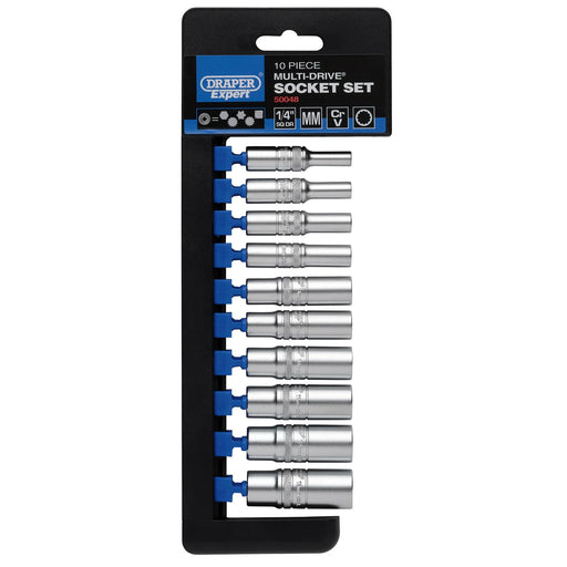 Draper Expert Multi-Drive® Deep Socket Set 1/4" Sq. Dr. (10 Piece)