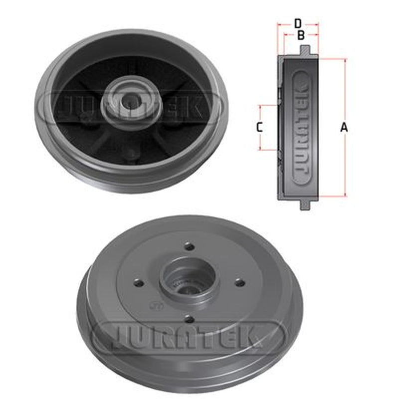 Juratek Brake Drum Assembly Rear JDR005C