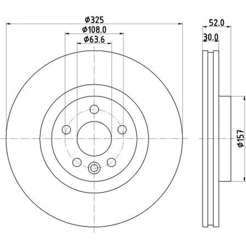 DON 2 x Internally Vented Front Brake Discs PCD15961