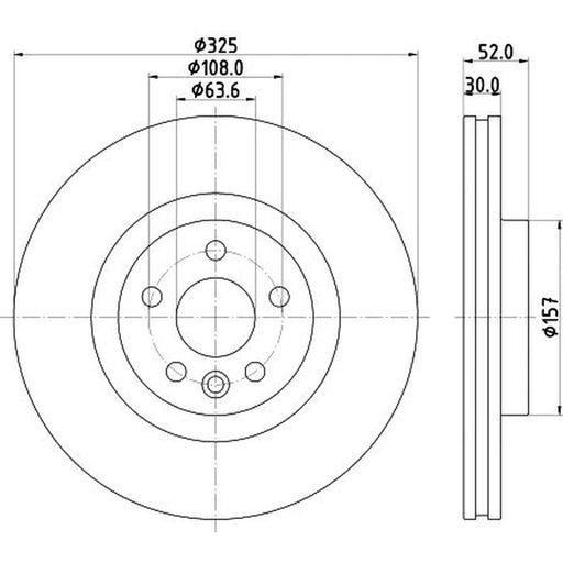 DON 2 x Internally Vented Front Brake Discs PCD15961