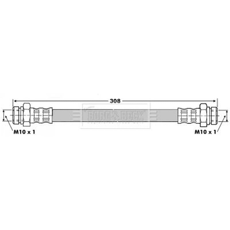 Borg & Beck Brake Hydraulic Hose Line Rear Left BBH6807