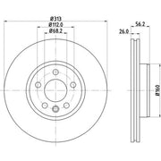 DON 2 x Internally Vented Front Brake Discs PCD12102