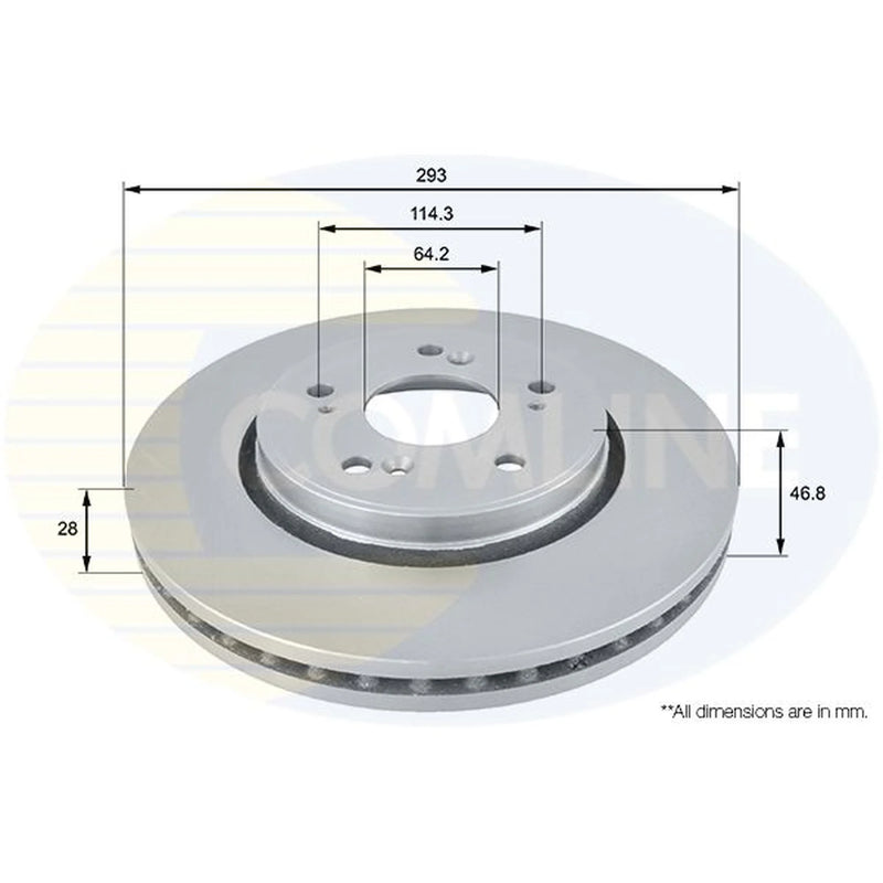 Comline 2 x Front Brake Discs ADC0560V