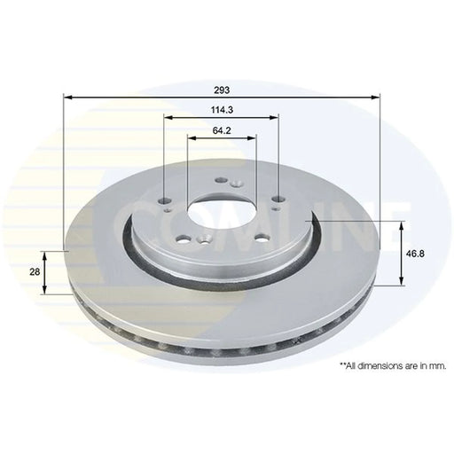 Comline 2 x Front Brake Discs ADC0560V