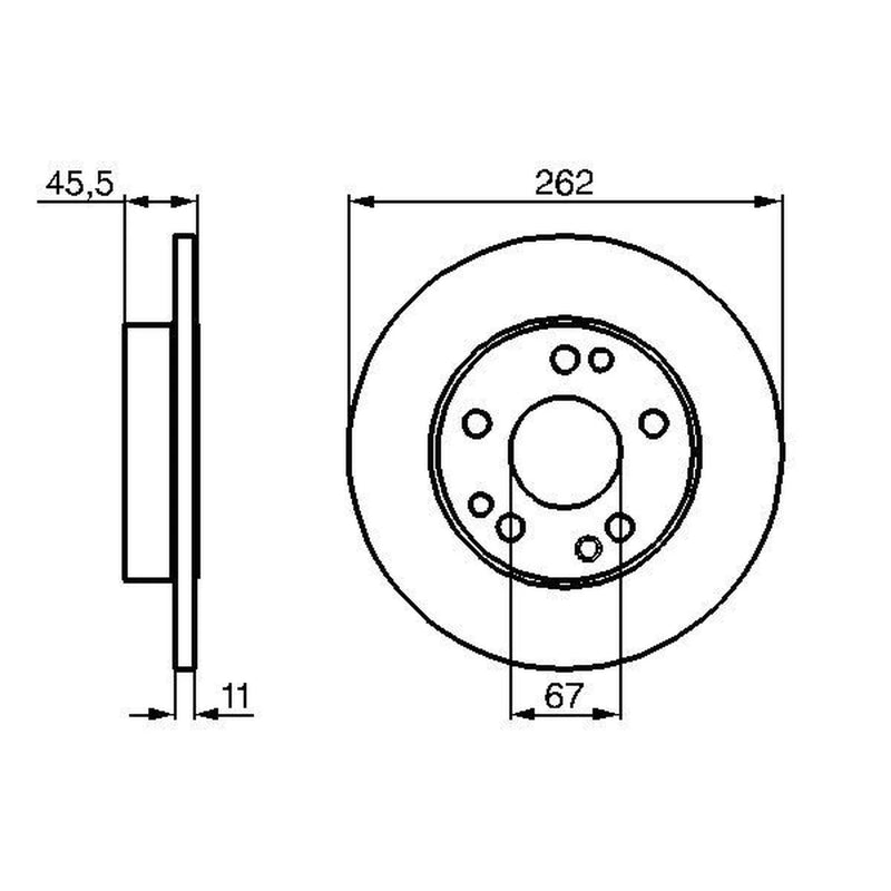 Bosch 2 x Solid Front Brake Discs 0 986 478 114