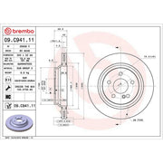 Brembo 2 x Internally Vented Rear Brake Discs 09.C941.11