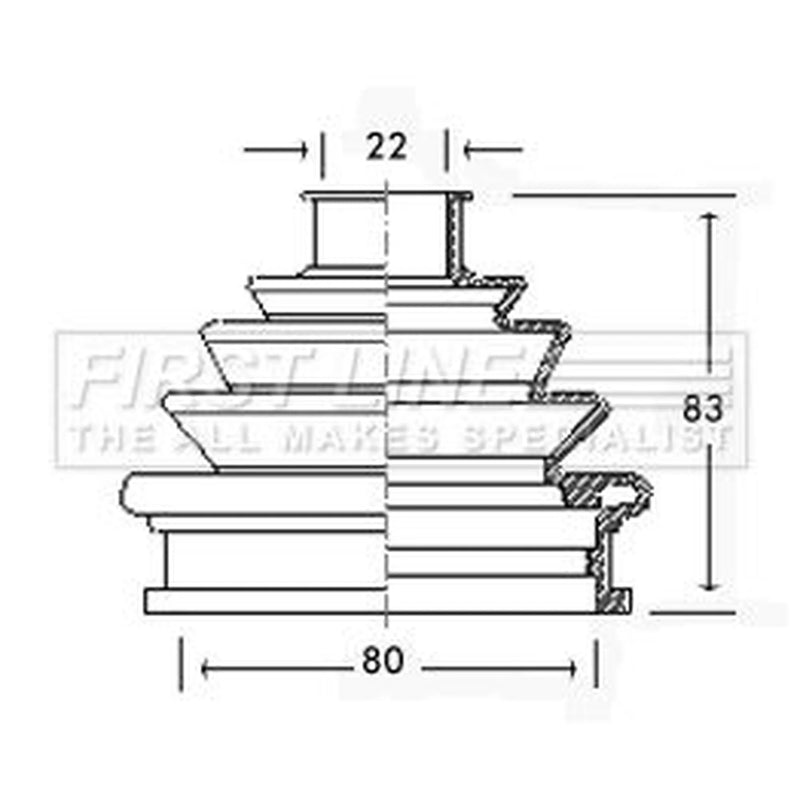 First Line Drive Shaft Bellow Kit Front Left FCB2239