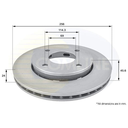 Comline 2 x Front Brake Discs ADC0374V