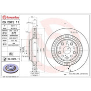 Brembo 2 x Internally Vented Rear Brake Discs 09.D975.11