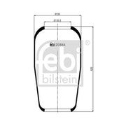Febi Air Suspension Bellow 131mm Rear Right 20884