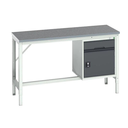 Bott Verso Bench with Cupboard + Drawer, Lino Top 1500 x 600mm - Q16921667.19