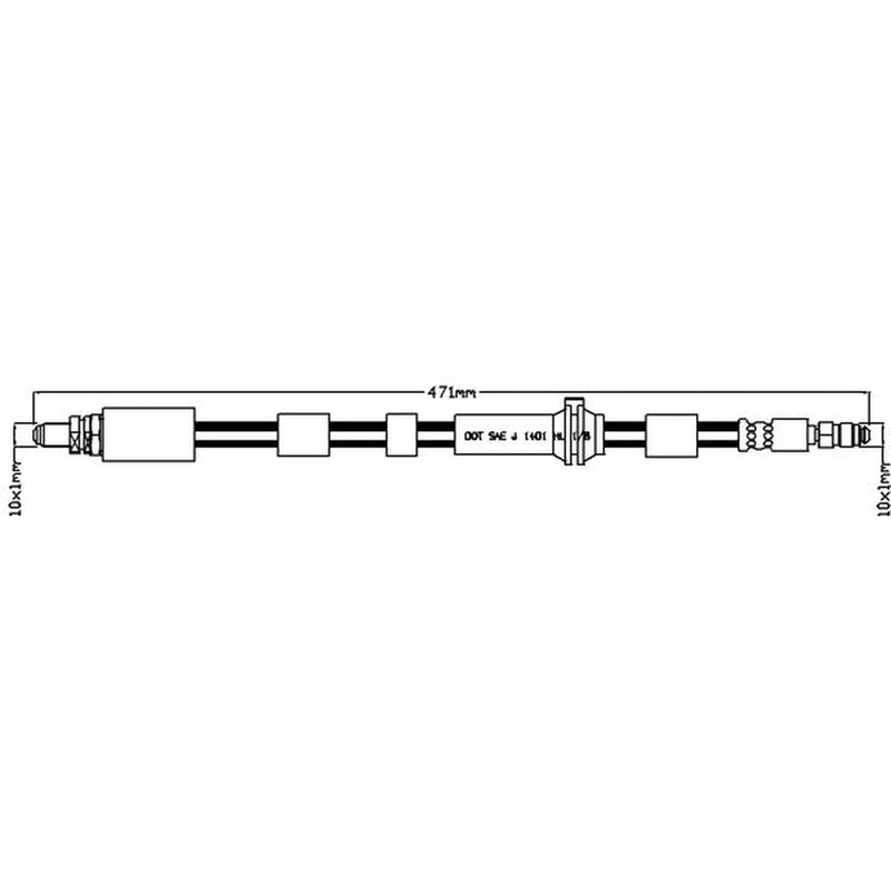 Juratek Brake Hydraulic Hose Line Front Left JBH1181L