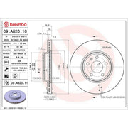 Brembo 2 x Front Brake Discs 09.A820.11
