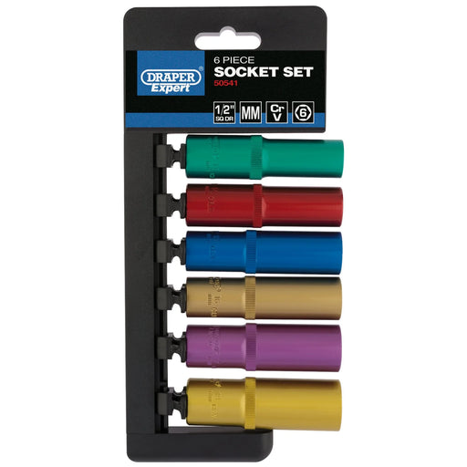 Draper Expert Socket Set, 1/2" Sq. Dr., 6 Piece