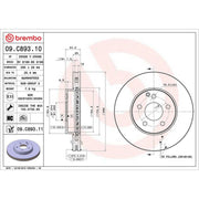 Brembo 2 x Internally Vented Front Brake Discs 09.C893.11
