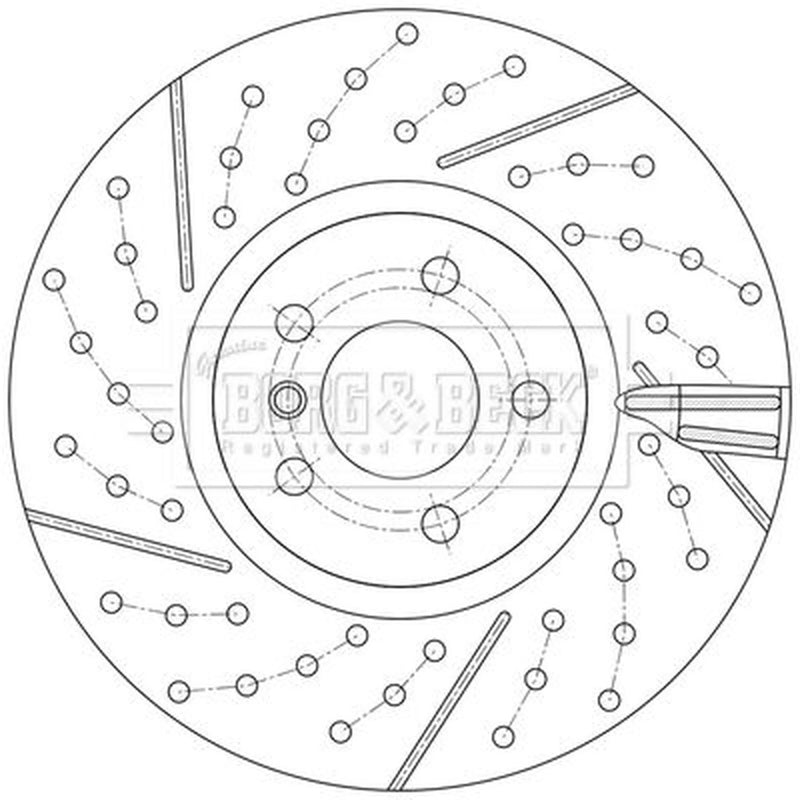 Borg & Beck 2 x Perforated/Vented Front Brake Discs BBD6232S
