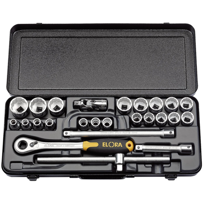 Elora Socket Set, 1/2" Sq. Dr. - 25 Piece