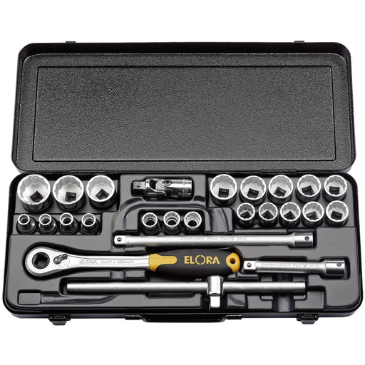 Elora Socket Set, 1/2" Sq. Dr. - 25 Piece