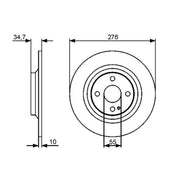 Bosch 2 x Solid Rear Brake Discs 0 986 479 473