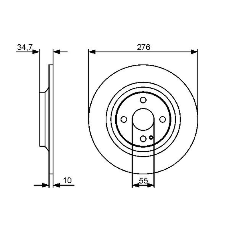 Bosch 2 x Solid Rear Brake Discs 0 986 479 473