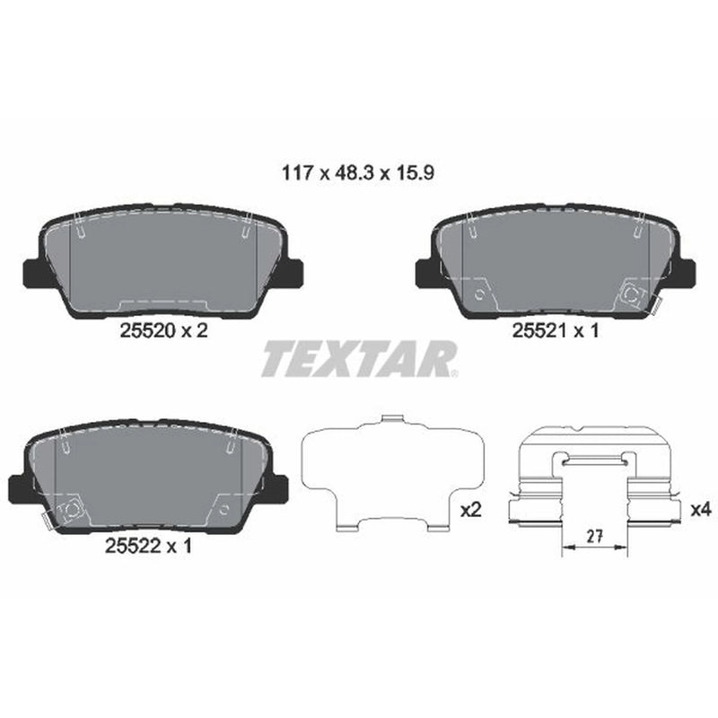 Textar Rear Brake Pad Set 2552008